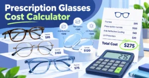 Prescription glasses cost estimate with frames lenses and coating costs